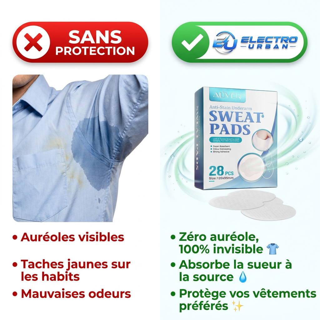 ELECTRO URBAN™ – Climatiseur Portable avec Refroidissement Glacé et lampe torche intégrée ( Coussinets anti-transpirants offerts )